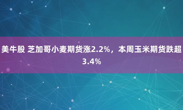 美牛股 芝加哥小麦期货涨2.2%，本周玉米期货跌超3.4%