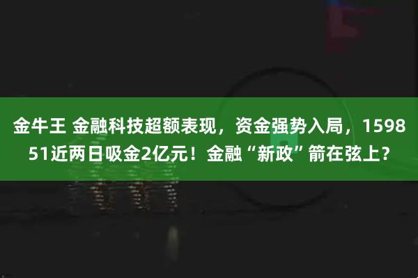 金牛王 金融科技超额表现，资金强势入局，159851近两日吸金2亿元！金融“新政”箭在弦上？