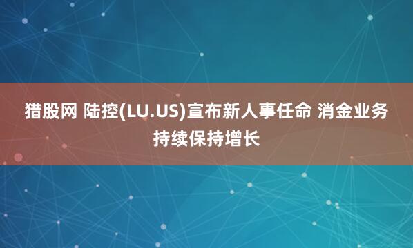 猎股网 陆控(LU.US)宣布新人事任命 消金业务持续保持增长