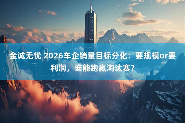 金诚无忧 2026车企销量目标分化：要规模or要利润，谁能跑赢淘汰赛？